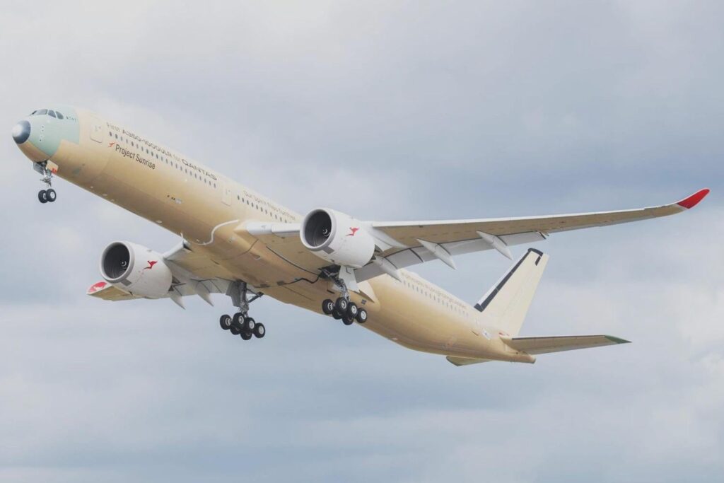 Qantas' first A350-1000ULR completes maiden flight