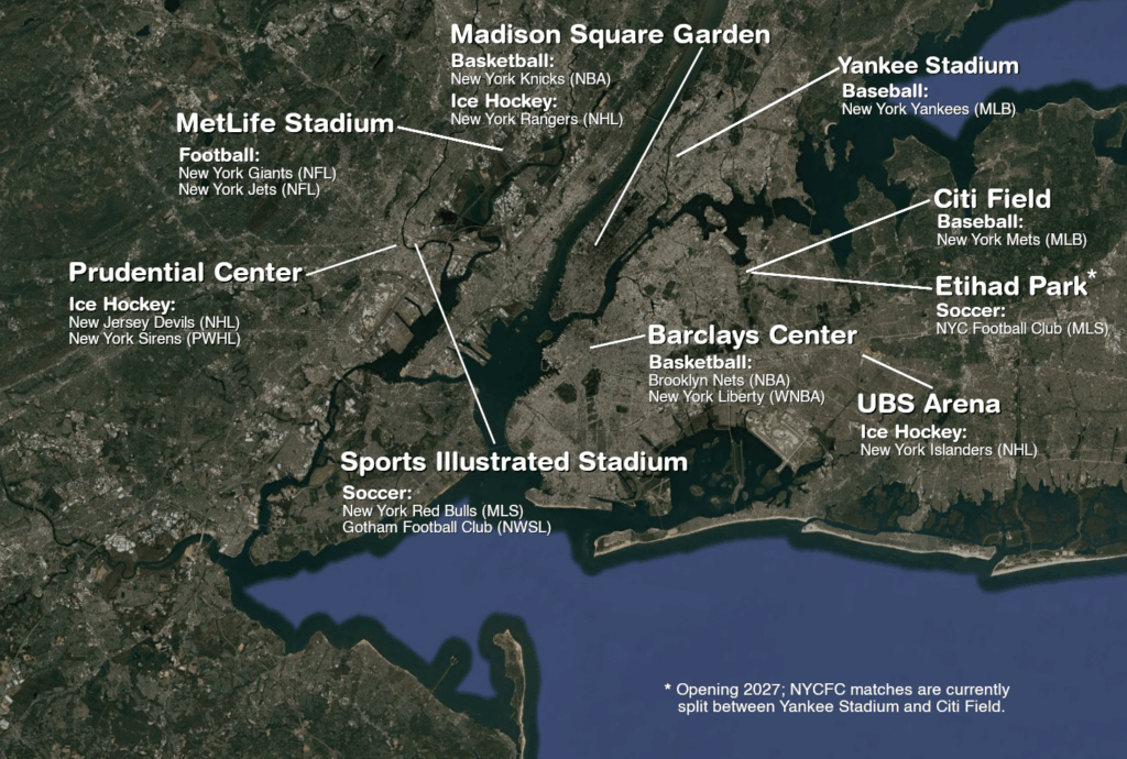 Major league professional sports teams in the New York metropolitan area