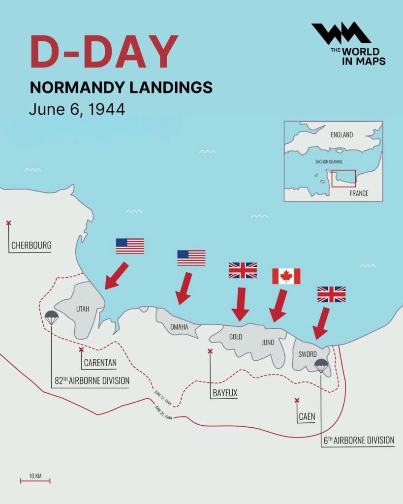 On this day in 1944, Allied forces launched the Normandy landings, the largest seaborne invasion in history