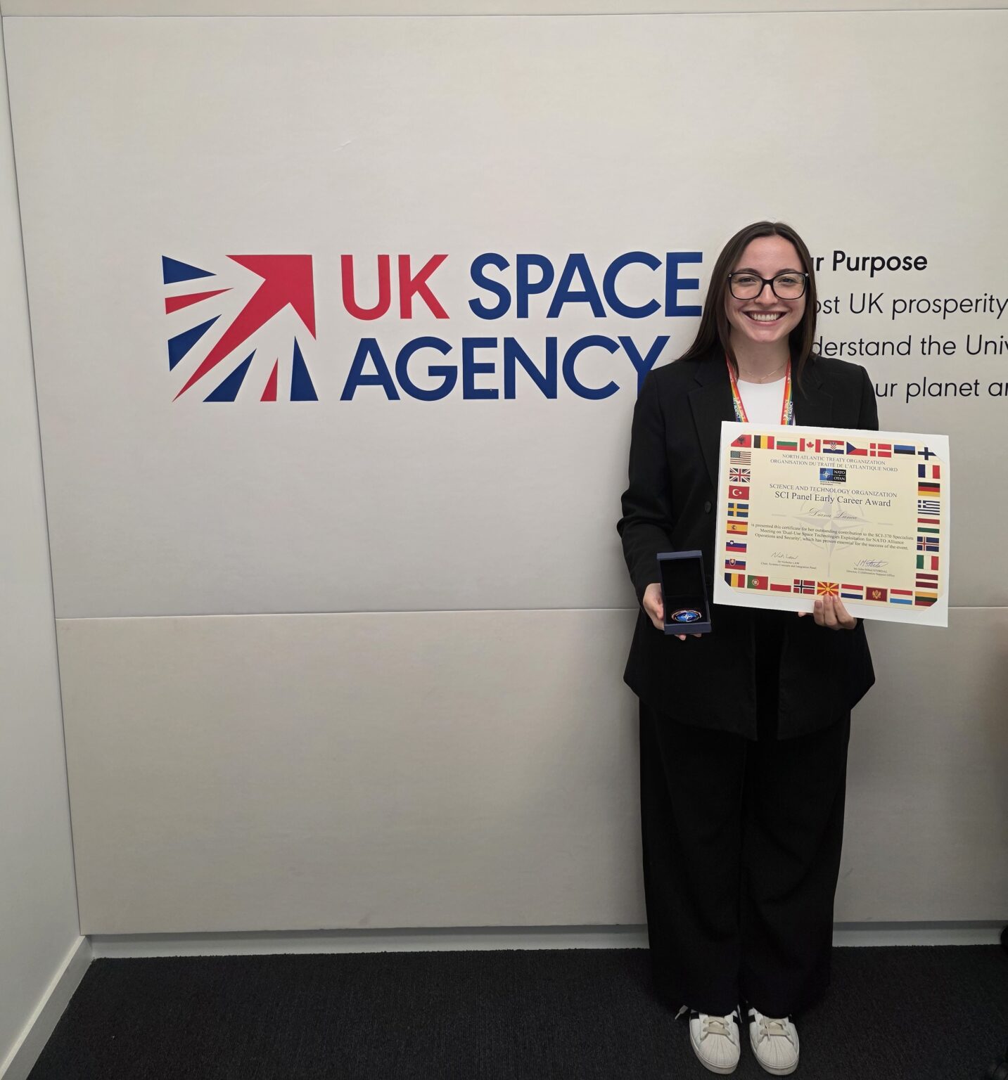 UK Space Agency staff member wins NATO Early Career Award – UK Space Agency blog UK Space Agency’s Senior Programme Lead for National Security, Diana Luncă.