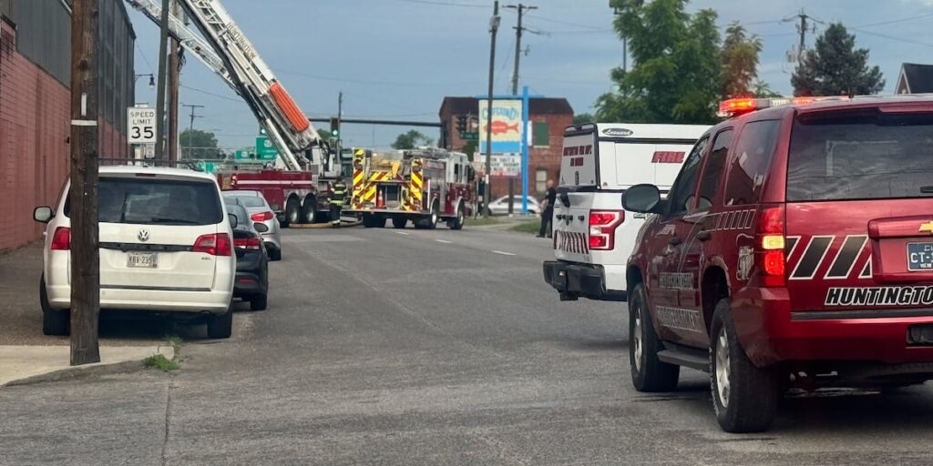 Streets closed due to business fire