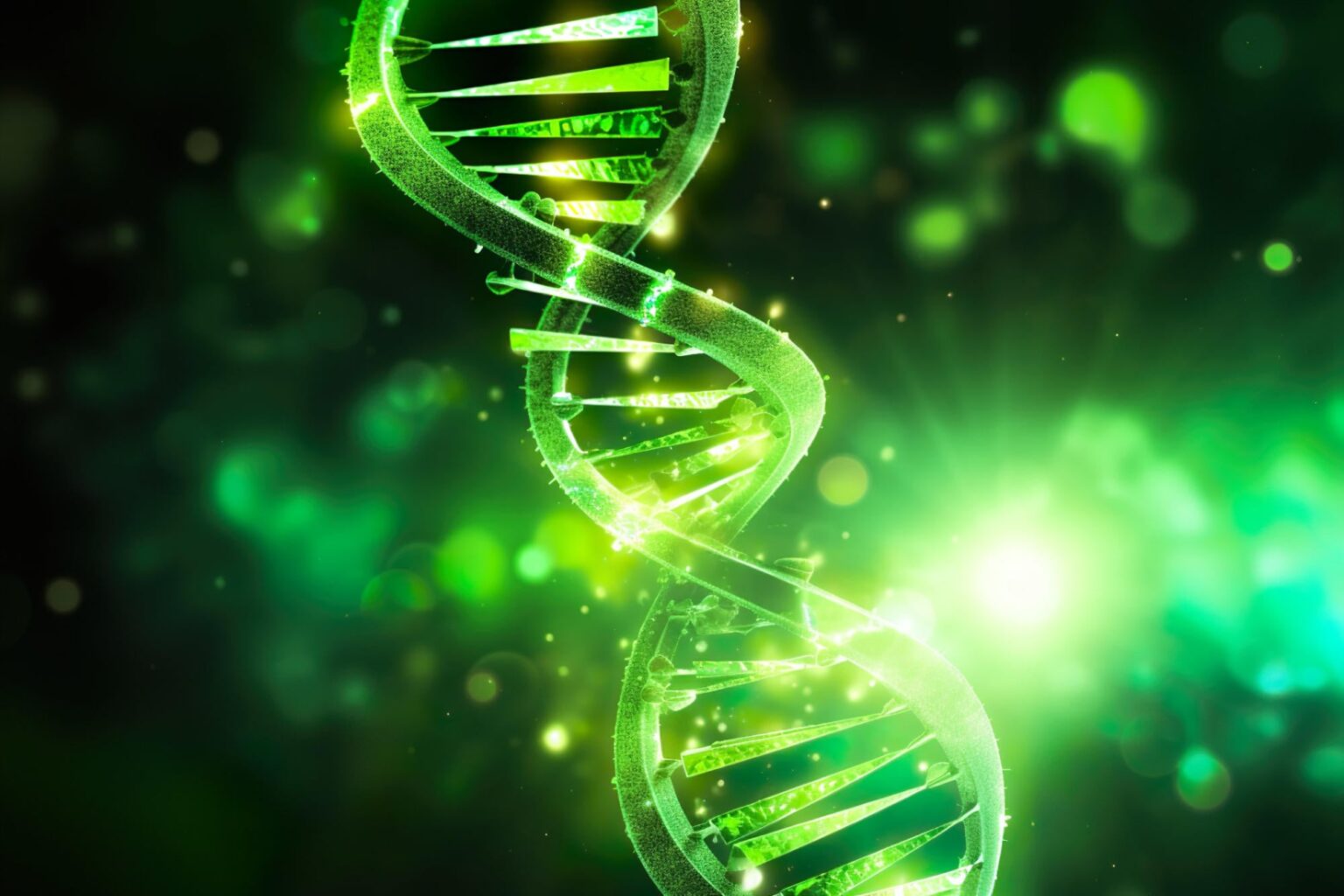 Scientists Discover a Gene That Boosts Youth – but It Comes With a Cost Glowing Green DNA Longevity