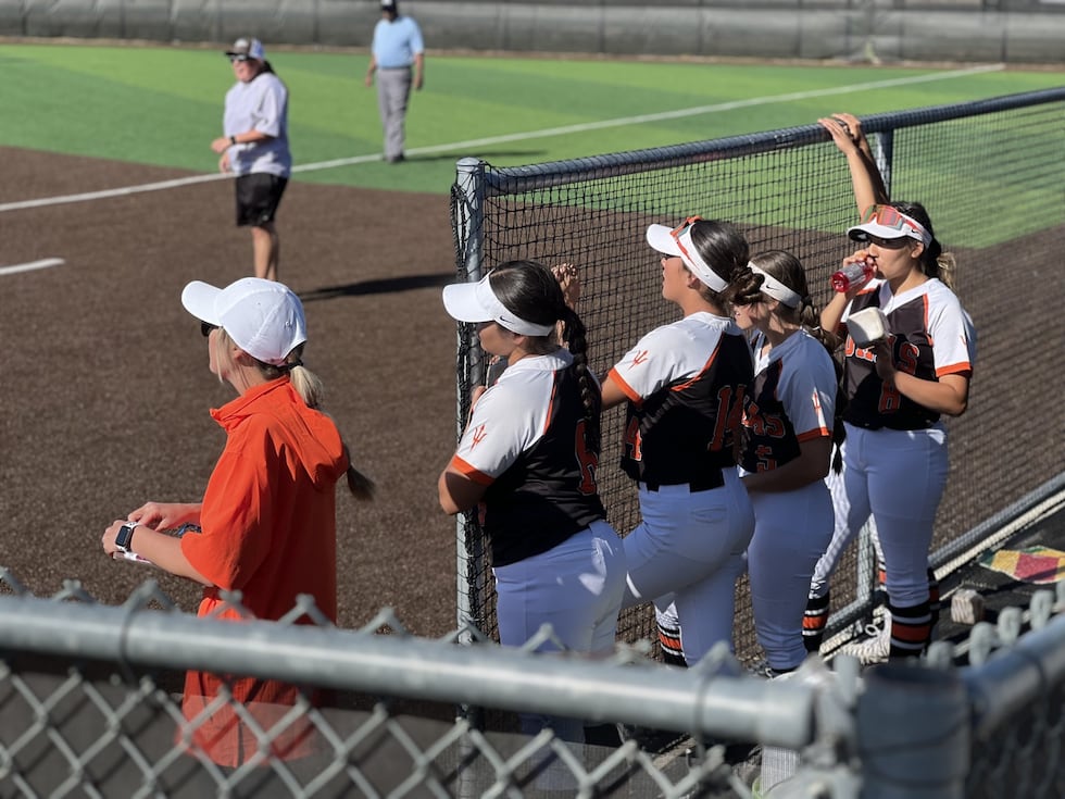 Carlyn Tolleson and the Dumas Demonettes during game one of their regional quarterfinal series...