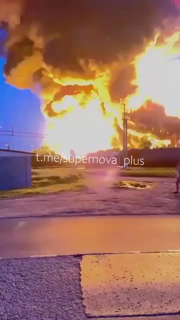 Russian oil depot in Ust-Labinsk on fire after latest Ukrainian attack