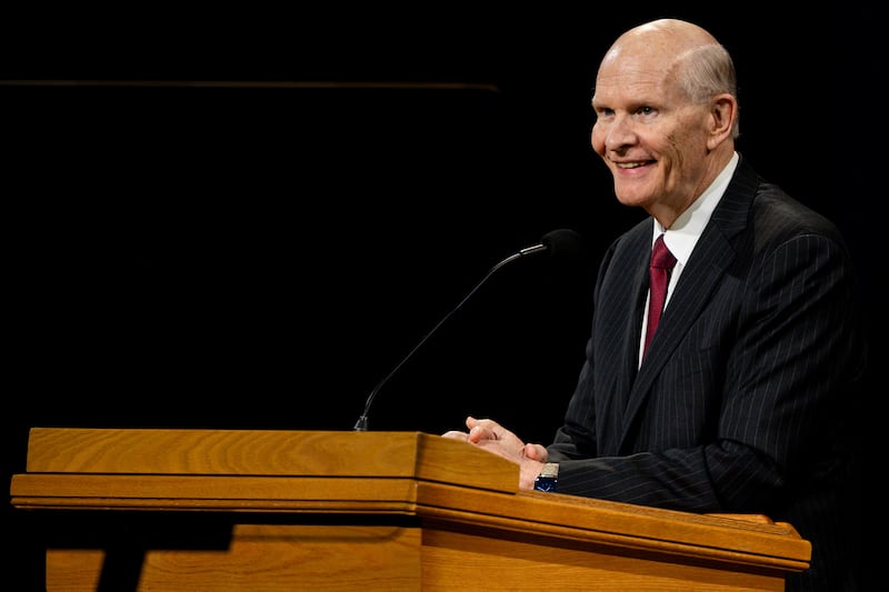 Elder Dale G. Renlund of the Quorum of the Twelve Apostles speaks during a devotional at the Provo Missionary Training Center in Provo, Utah.