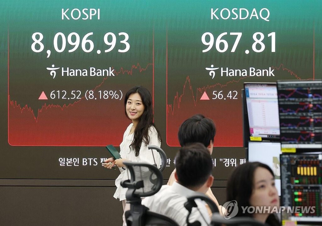 Seoul shares surge over 8 pct on AI confidence, Iran-Israel ceasefire; won sharply up