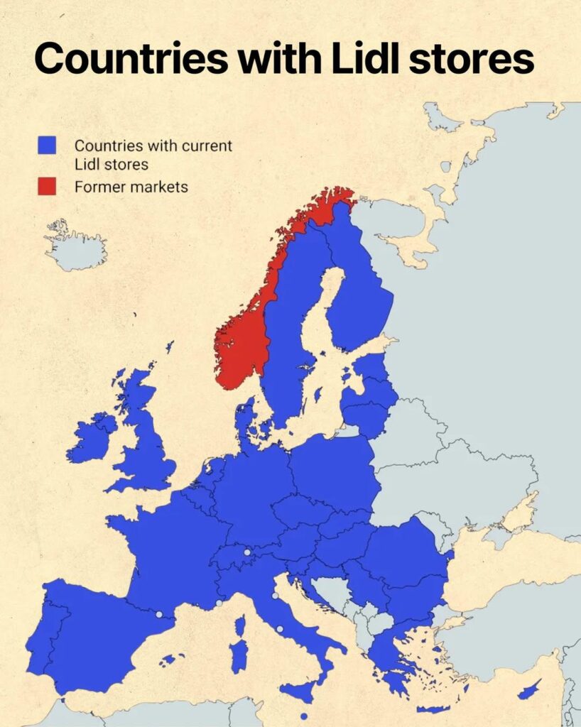 Countries with Lidl stores