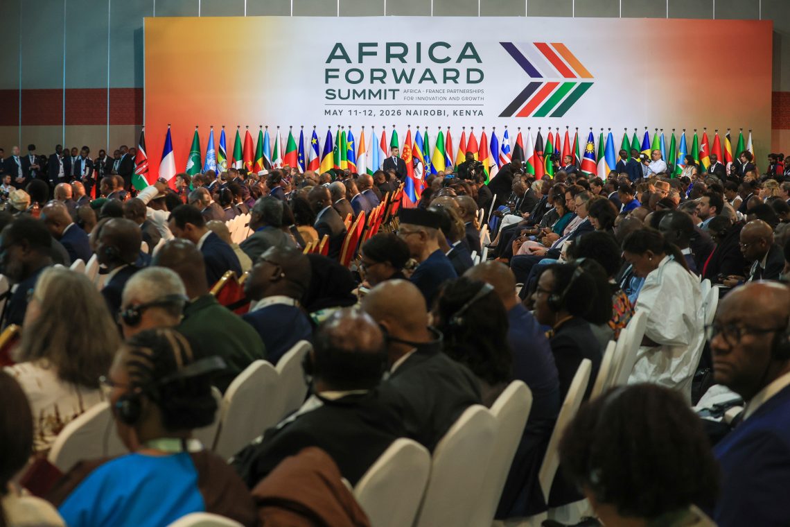 May 12, 2026: African leaders, business representatives and technology entrepreneurs attend the Africa Forward Summit hosted by Kenya and France in Nairobi, Kenya.