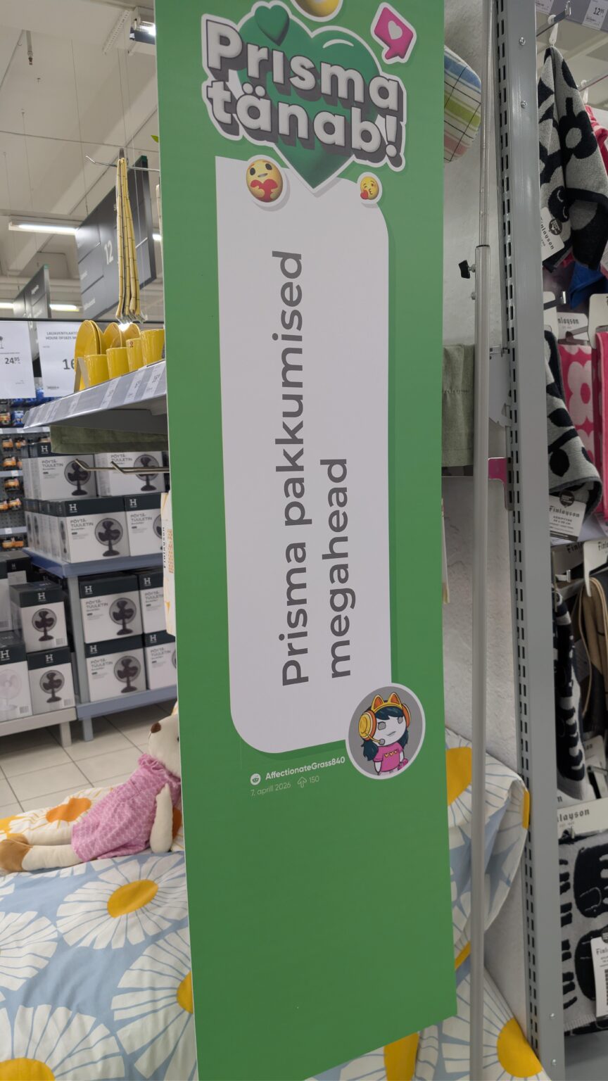 u/AffectionateGrass840 spotted in Kristiine Prisma