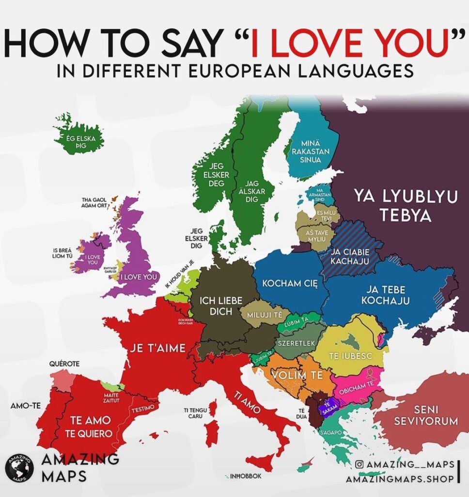 How to say "I love you" in different European languages