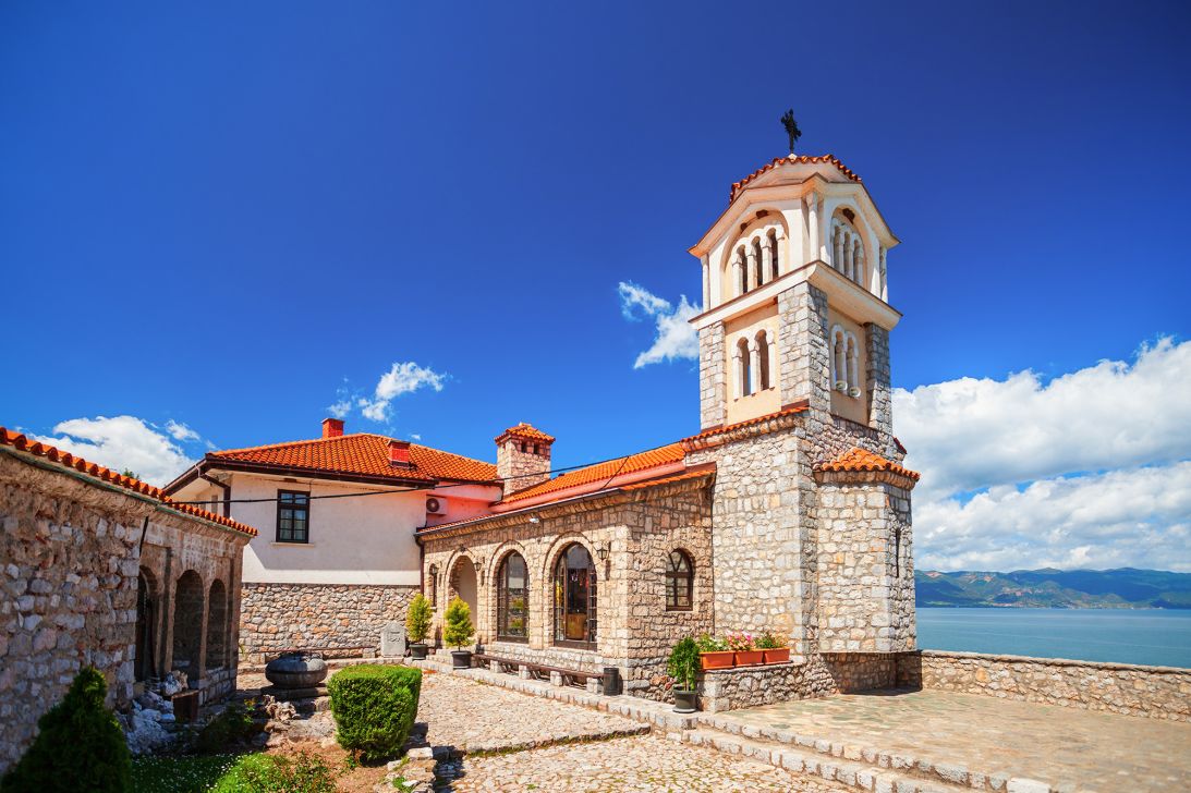 The Monastery of Sveti Naum, one of many Byzantine religious sites, is on Lake Ohrid, the country's crown jewel.