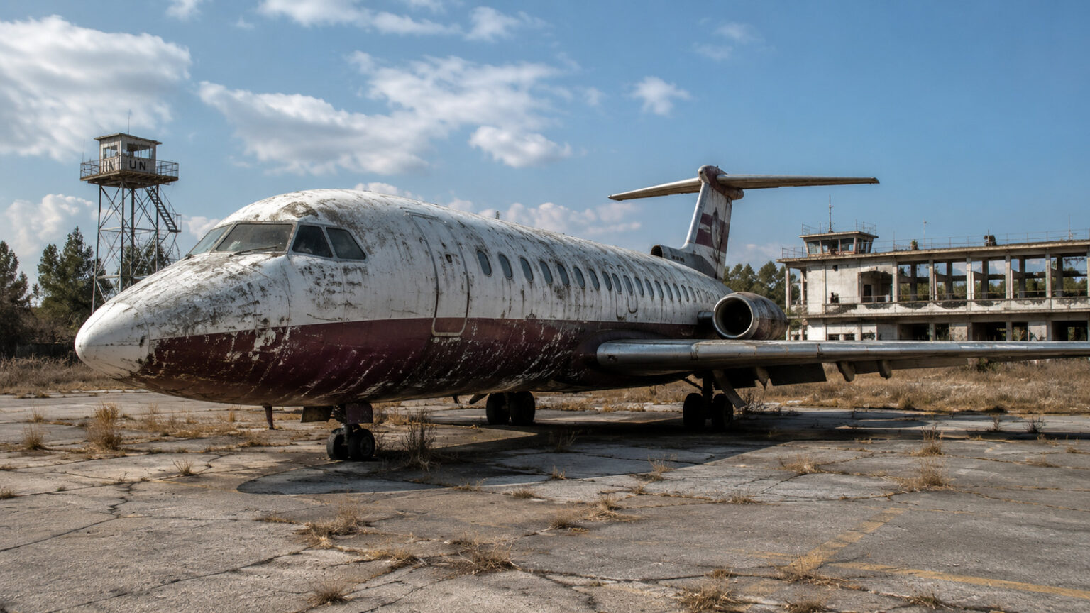 Gigantic airport abandoned for over 50 years in Cyprus with a plane parked since 1974 will undergo a radical transformation and become a museum to bring Cypriot communities closer together. Gigantic airport abandoned for over 50 years in Cyprus with a plane parked since 1974 will undergo a radical transformation and become a museum to bring Cypriot communities closer together.