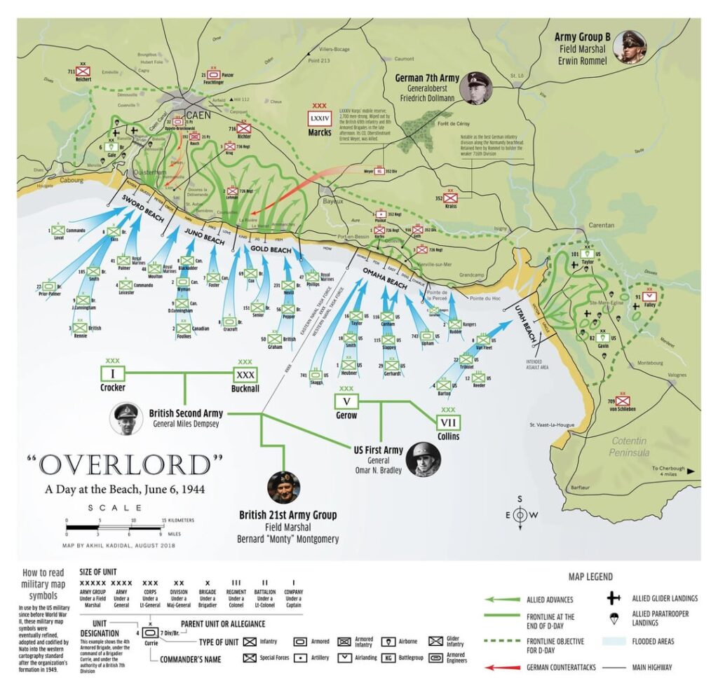 D-Day, 6 June 1944 in Maps on its 82nd Anniversary