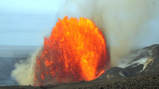 erupting volcano