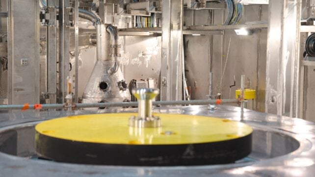 A hot cell fuel handling chamber at Finland's Onkalo repository for spent nuclear fuel.