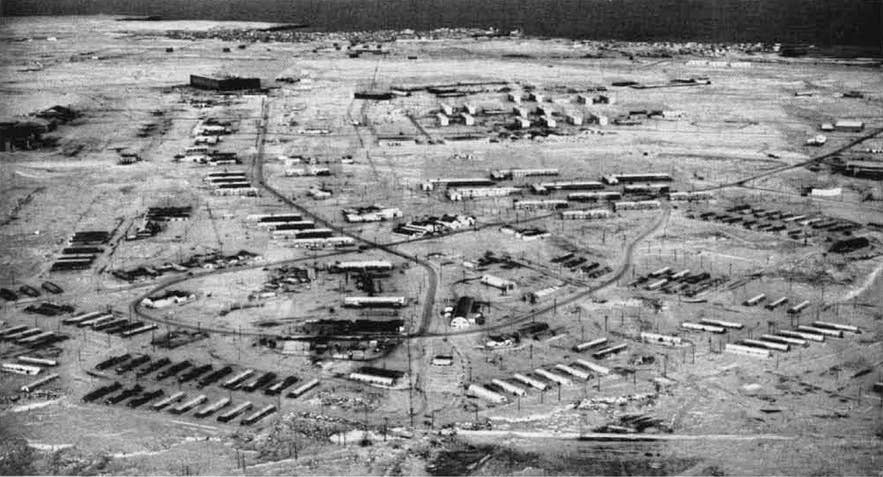 Aerial view of US Naval Air Station Keflavik, Iceland, 1962, eleven years after US forces returned under the NATO defense agreement.
