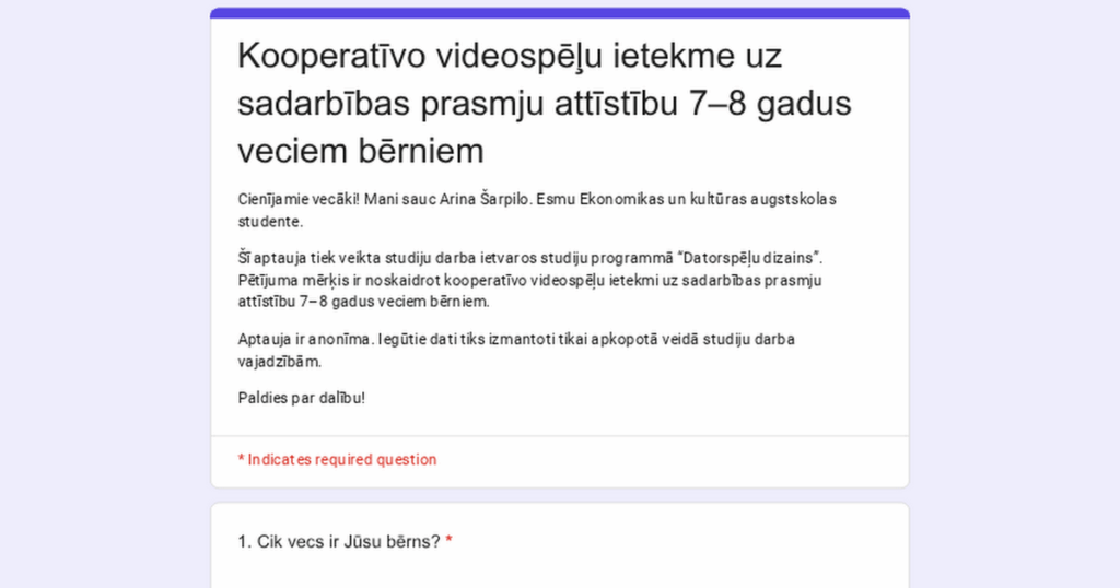 A survey of children's cooperative video game cooperation skills