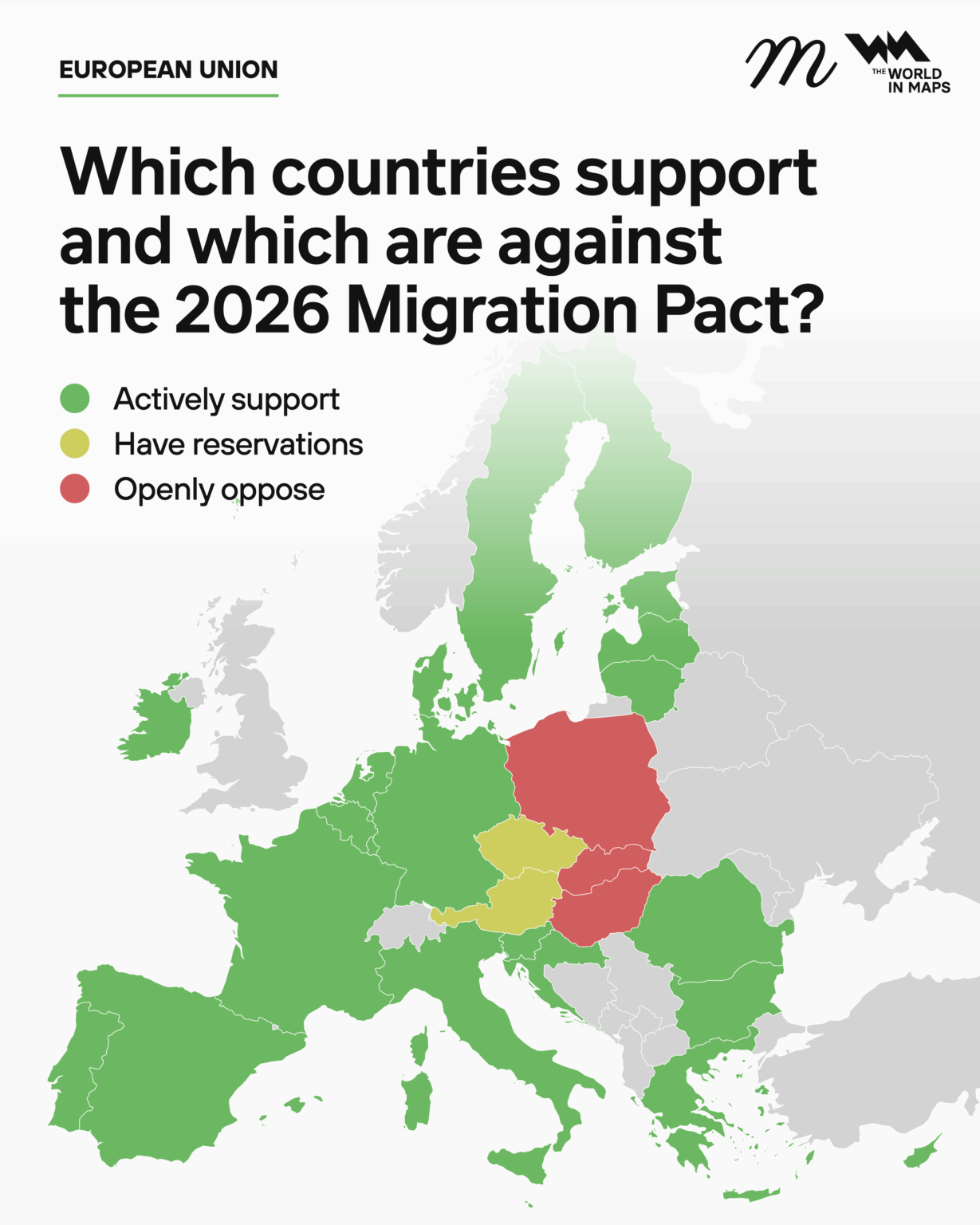 Supporting/opposing states regarding 2026 Migration Pact Supporting/opposing states regarding 2026 Migration Pact