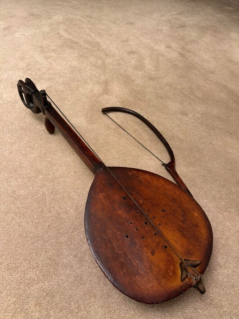 Lahutë/Gusle from approximately 120 years ago, my great grandfather made when he was a teenager. Just received from ancestors in Montenegro