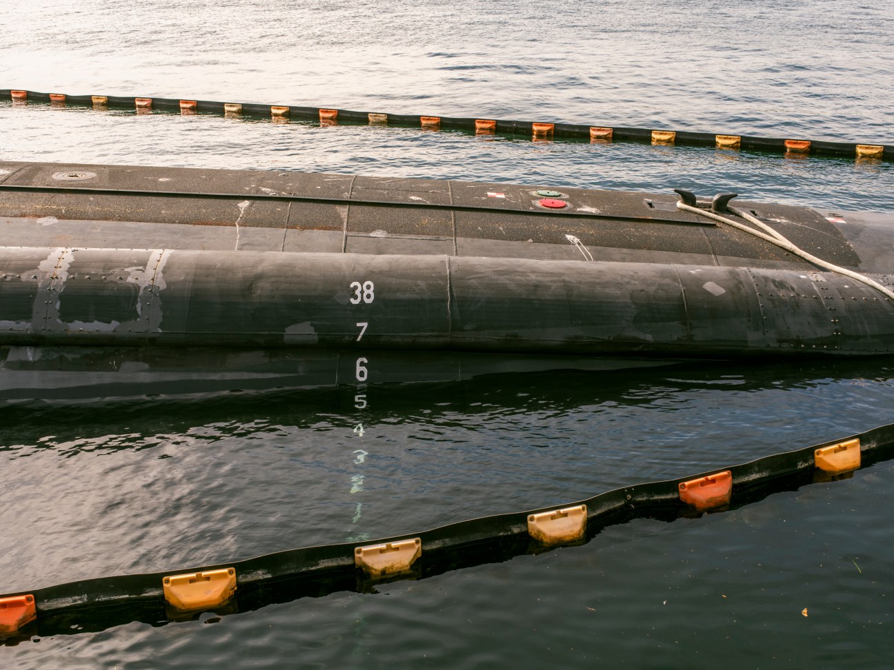 Digital countdown display on submarine control panel
