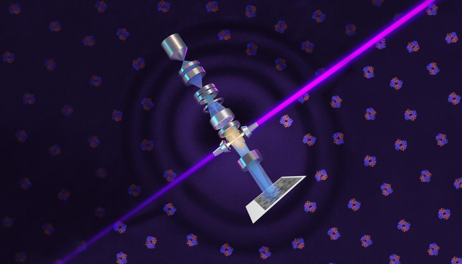A breakthrough in electron microscopy delivers sharper images of our body’s tiniest proteins: « UC Berkeley physicists have introduced phase contrast to the electron microscope, allowing scientists to see much smaller molecules and smaller structures inside cells. » A breakthrough in electron microscopy delivers sharper images of our body’s tiniest proteins: « UC Berkeley physicists have introduced phase contrast to the electron microscope, allowing scientists to see much smaller molecules and smaller structures inside cells. »