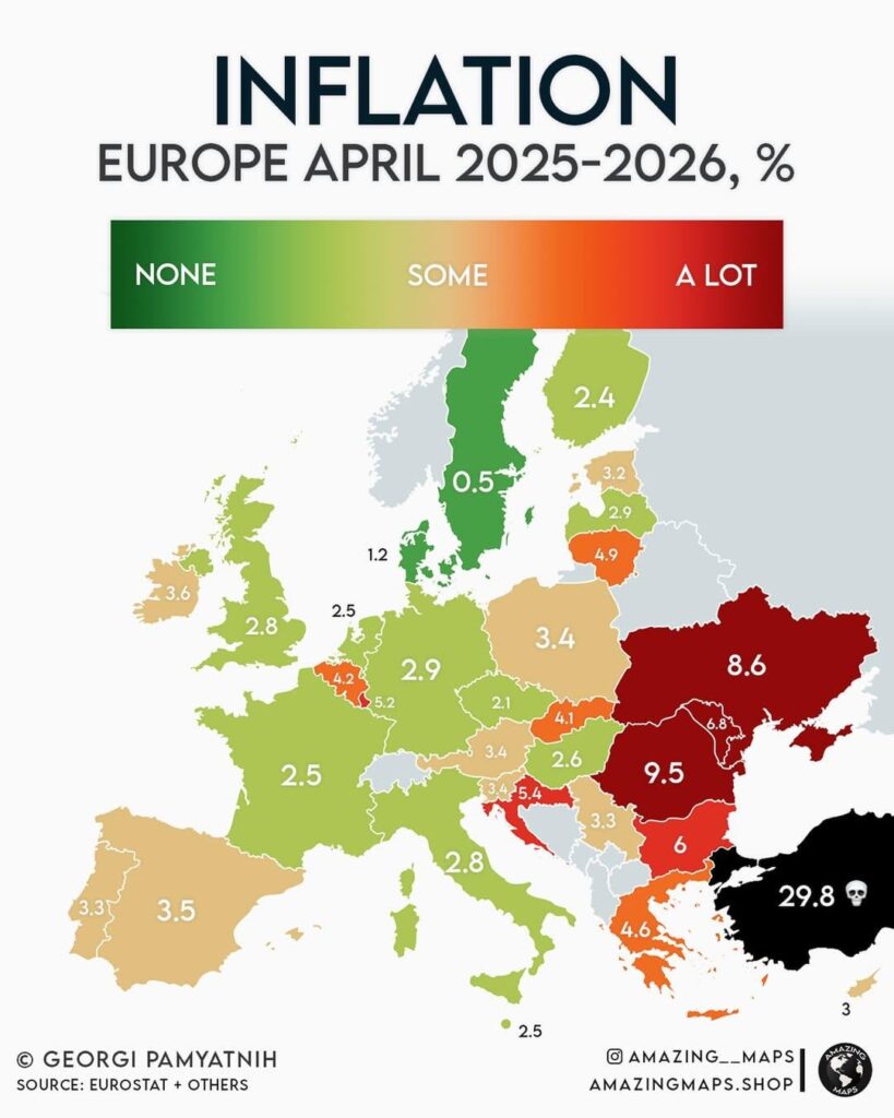 Europe year on year inflation in April 2026