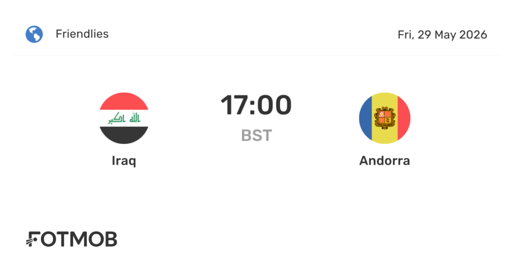 Iraq vs Andorra – live score, predicted lineups and H2H stats Iraq vs Andorra - live score, predicted lineups and H2H stats