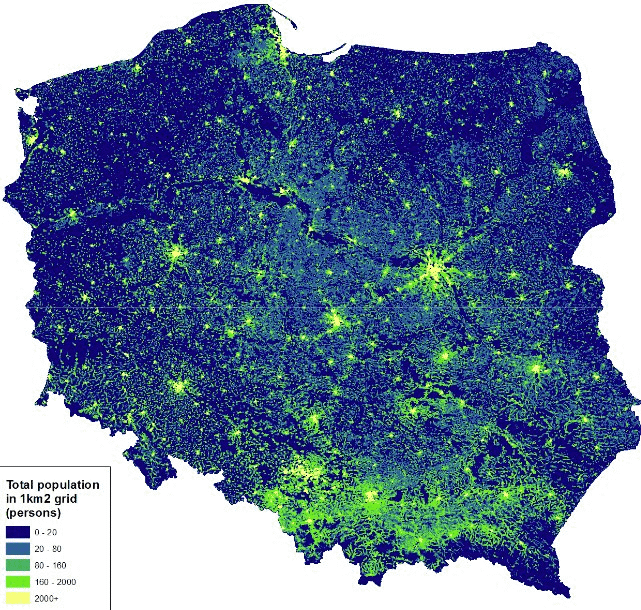 Poland population density