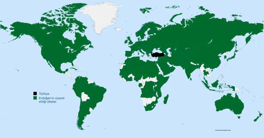Erdoğan's foreign visits throughout his career (So Far)