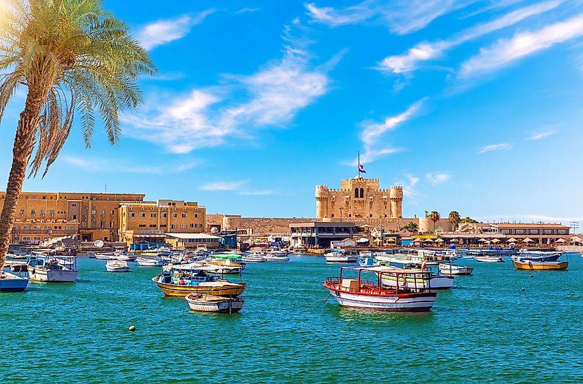 The Mediterranean coast of Egypt in Alexandria.