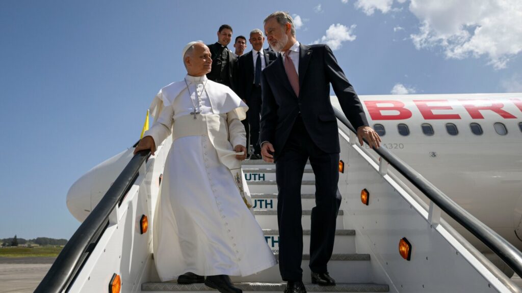 Pope Leo XIV's flight home from Spain was grounded : NPR