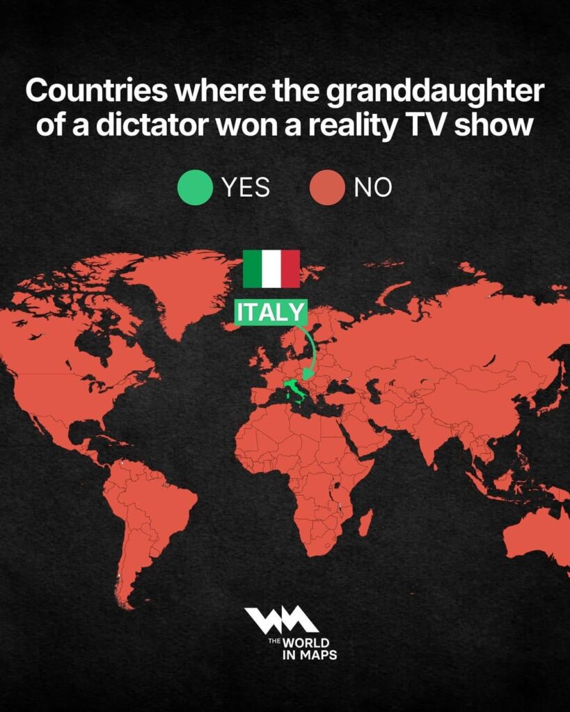 Countries where the granddaughter of a dictator won a reality tv show