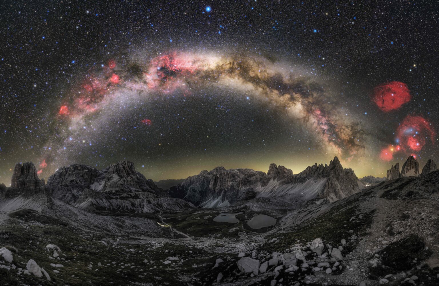 The milkyway arch above the Dolomites The milkyway arch above the Dolomites