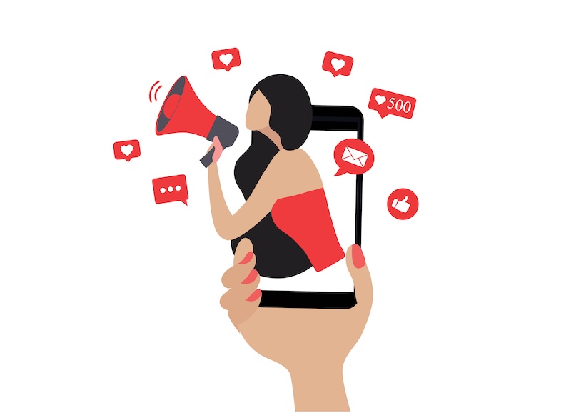 Circana Report Details Business Value of Influencer Marketing Circana Report Details Business Value of Influencer Marketing Beautiful woman shouting in loud speaker with social media icons. Influencer social media marketing, blogger, vlogging, social influencer and influencer marketing concept vector illustration