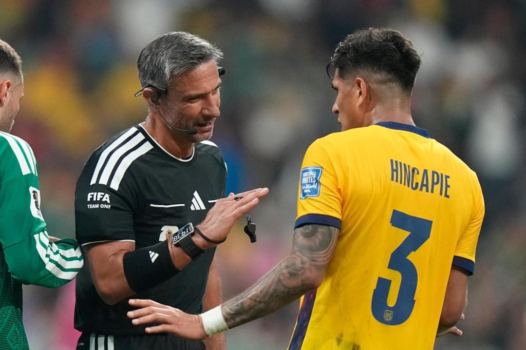 Hincapié becomes second player sent off for covering mouth at World Cup Hincapié becomes second player sent off for covering mouth at World Cup