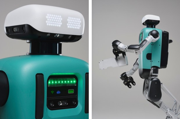 Two views of Digit, a humanoid robot developed by advanced technology and robotics company Agility, which has established a research hub in Fremont.(Agility)
