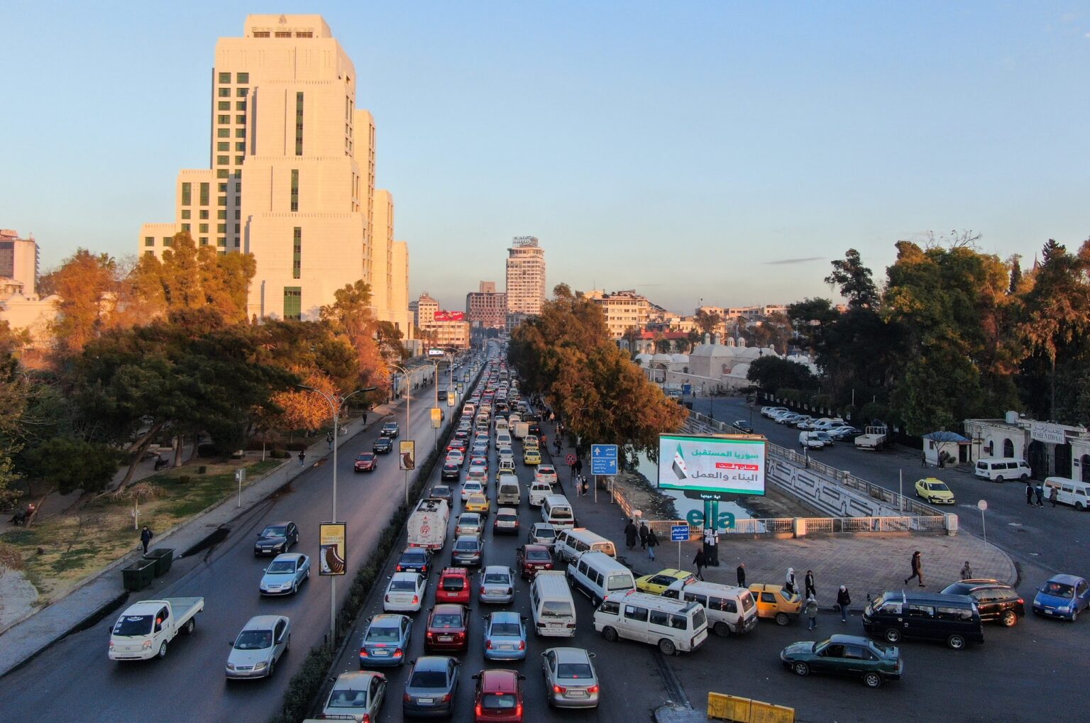 The long road back for Syria’s car market Aerial footage of the Syrian capital, Damascus, captured on December 24, 2024, shows severe traffic congestion on the city's streets, with cars crowding several main routes and heavy traffic movement. This date coincides with Christmas Eve, observed by Western Christian denominations. Default (Photo by Rami Alsayed/NurPhoto)NO USE FRANCE