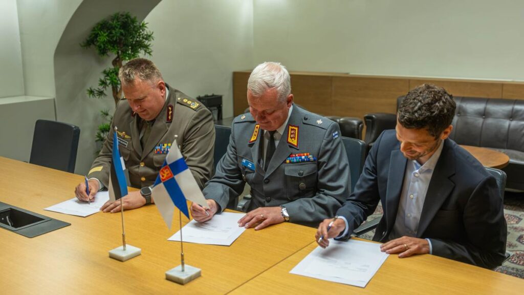 Finland and Estonia Forge AI Alliance for Future Warfare Representatives from the Finnish Ministry of Defence, the Estonian Defence Forces, and NestAI sign a Letter of Intent to advance interoperable military AI capabilities. Photo: Finnish Defence Forces