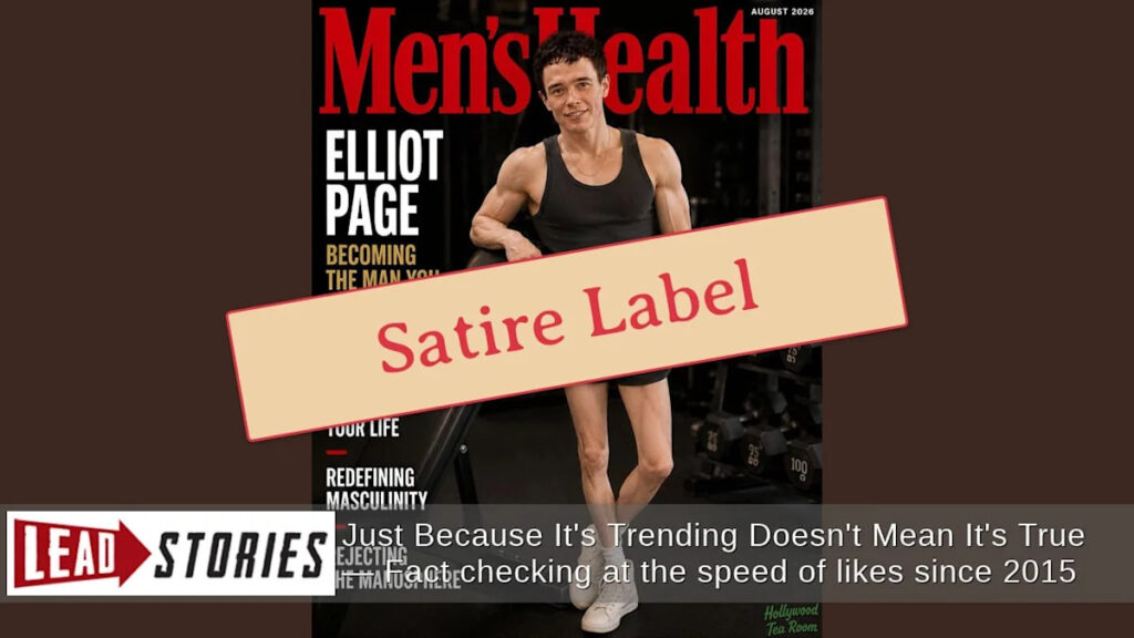 Fact Check: FAKE Photo Shows Elliot Page On Men’s Health Cover For August 2026 Fact Check: FAKE Photo Shows Elliot Page On Men's Health Cover For August 2026