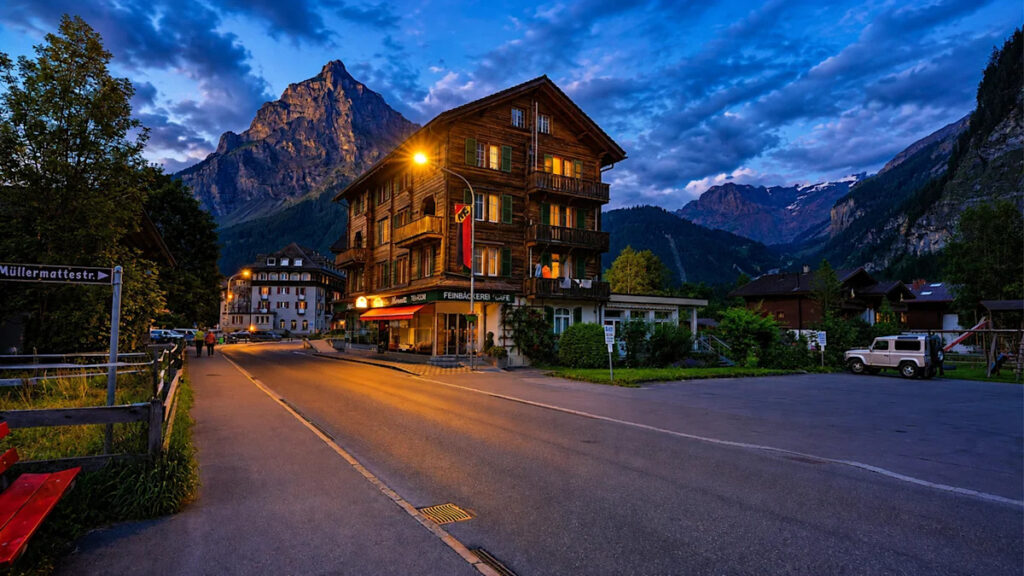 Peaceful Evening Walk in Kandersteg Switzerland Peaceful Evening Walk in Kandersteg Switzerland