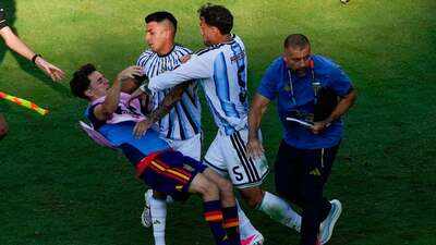 Leandro Paredes in a heated moment with Spain midfielder Gavi after the FIFA World Cup final 'Argentina players shouldn't be suspended': Spain's Gavi breaks silence on Leandro Paredes clash after World Cup final