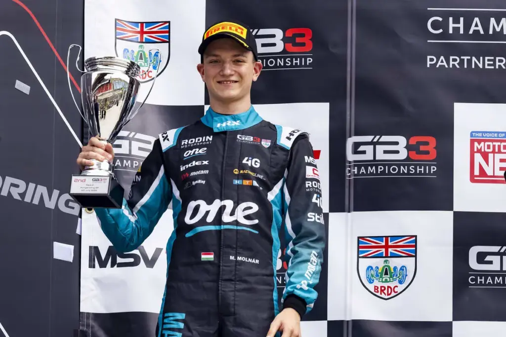 Hungarian star Martin Molnár claims emotional first home podium at the Hungaroring! martin molnár GB3 motorsport