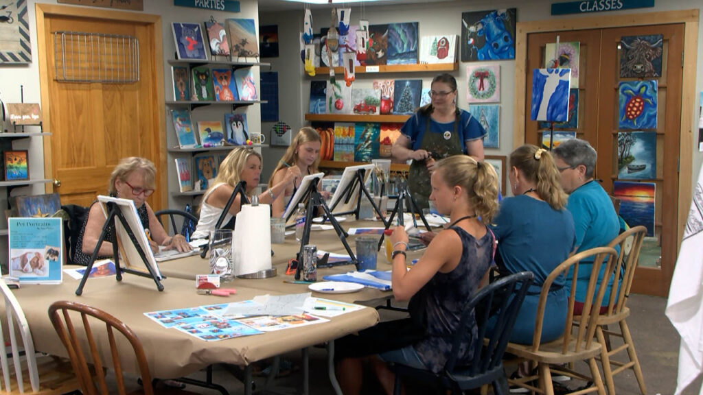 In Business: Local Business Create & Paint With Sara Hosts Paint & Sip Classes at Kicks The Art Place in Crosslake