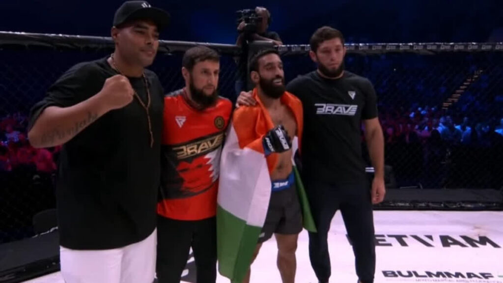 Kashmir’s Owais Yaqoob Knocks Out Bulgaria’s Delyan Georgiev To Win BRAVE CF 107 Title Owais Yaqoob