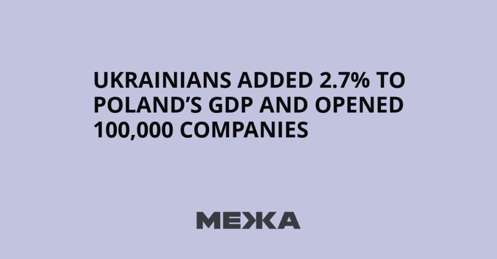 Ukrainians Added 2.7% to Poland’s GDP and Opened 100,000 Companies | Ukraine news