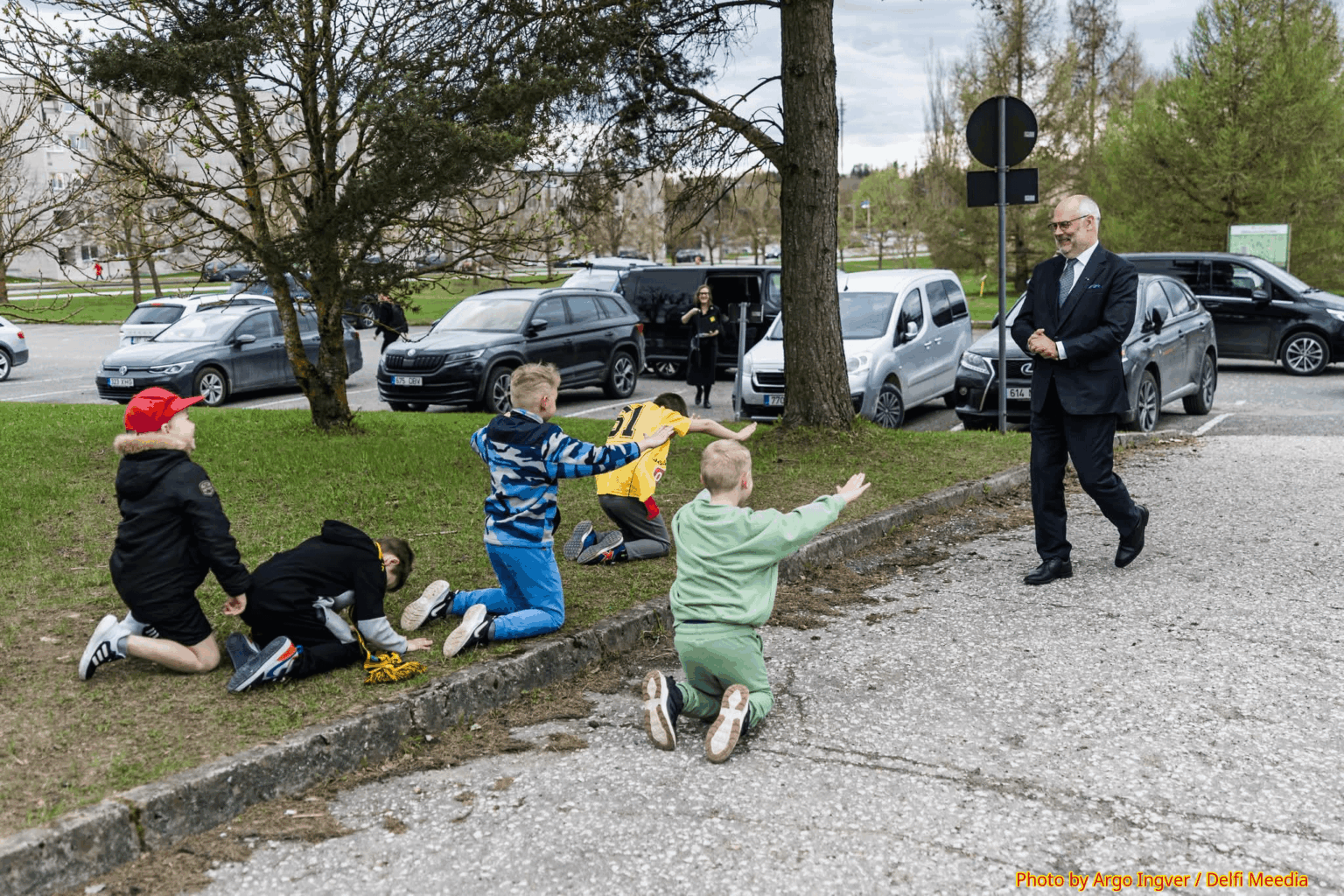 President of Estonia getting a proper reception