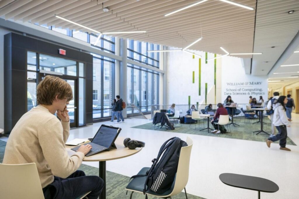 New Applied AI major prepares students to lead in an AI-powered world – W&M News This is a photo of students working inside the new Integrated Science Center 4 building on campus