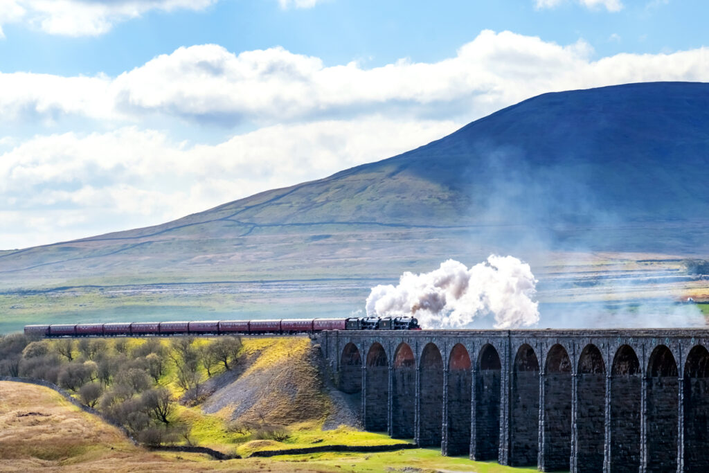 £13 million is being put towards satellite technology to benefit UK railways and farms Ribblehead Viaduct, Yorkshire Dales, England, UK