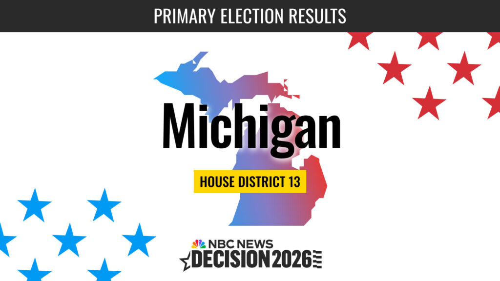 Michigan House District 13 Primary Election Live Results 2026 A person stands at a voting booth