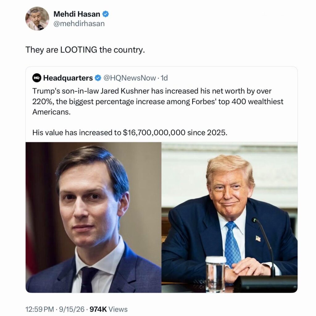 They promised to drain the swamp, then filled it with family, billionaires, and grifters. Now they’re swimming in it with those smug fucking smiles while looting the country.